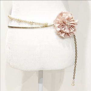 VINTAGE BEBE Pearl Chain Belt Necklace